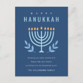ミニマルシンプル(ユダヤ教)メノラーキャンドルハッピーハヌカー シーズンポストカード (正面)