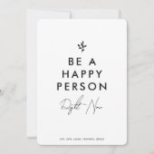 ミニマルシンプルBe a Happy Person引用文 サンキューカード (正面)