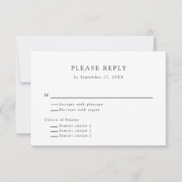 ミニマルシンプルBlack & White RSVP Appetizer Choice
