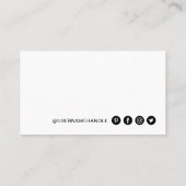 ミニマルシンプルBlack & White Social Media 名刺 (裏面)