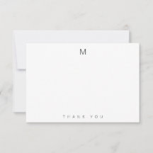 ミニマルシンプルMonogram Thank You Note Cards
