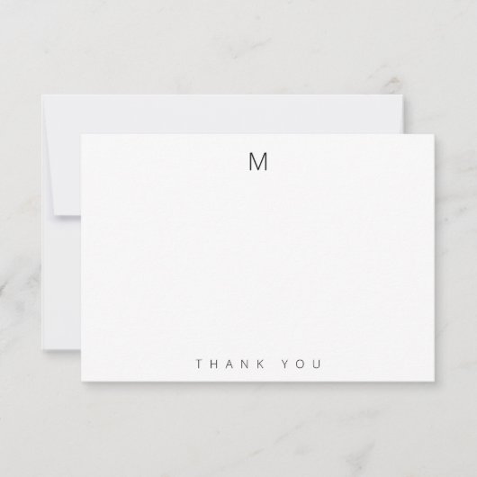 ミニマルシンプルMonogram Thank You Note Cards サンキューカード (正面)