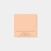 ミニマルシンプルPeach OrangeのPersonalizable Name ポストイット (正面)