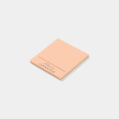 ミニマルシンプルPeach OrangeのPersonalizable Name ポストイット (アングル)