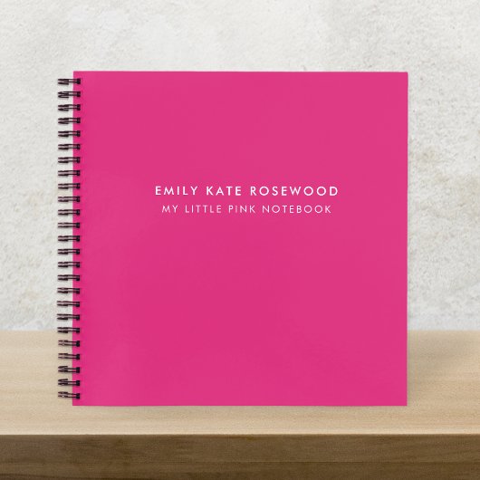 ミニマルシンプルPink Monogram Name My Little Pin ノートブック