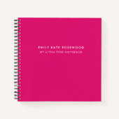 ミニマルシンプルPink Monogram Name My Little Pin ノートブック (正面)