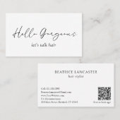 ミニマルシンプルQRコードモダン エレガント 名刺 (正面/裏面)