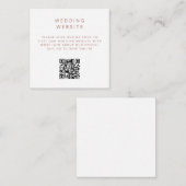 ミニマルシンプルQRコード結婚のウェブサイト エンクロージャーカード (正面/裏面)