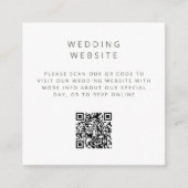 ミニマルシンプルQRコード結婚のウェブサイト エンクロージャーカード (正面)