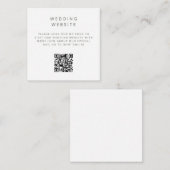 ミニマルシンプルQRコード結婚のウェブサイト エンクロージャーカード (正面/裏面)