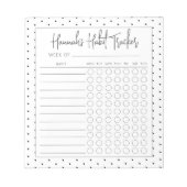 ミニマルシンプルScript Weekly Clusics Trackerメモ帳 ノートパッド (正面)