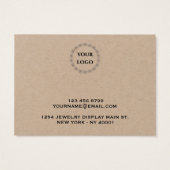ミニマルジュエリーの小規模ビジネス用品カード (裏面)