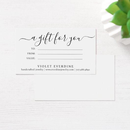 ミニマルジュエリーデザイナーギフト証明書 (デスク)