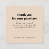 ミニマルジュエリー気にサンキュービジネスベージュ エンクロージャーカード (裏面)