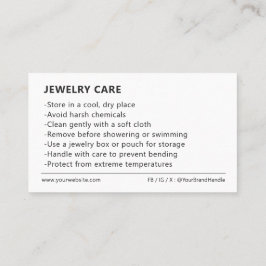 ミニマルジュエリー気にパッケージ挿入カード 名刺