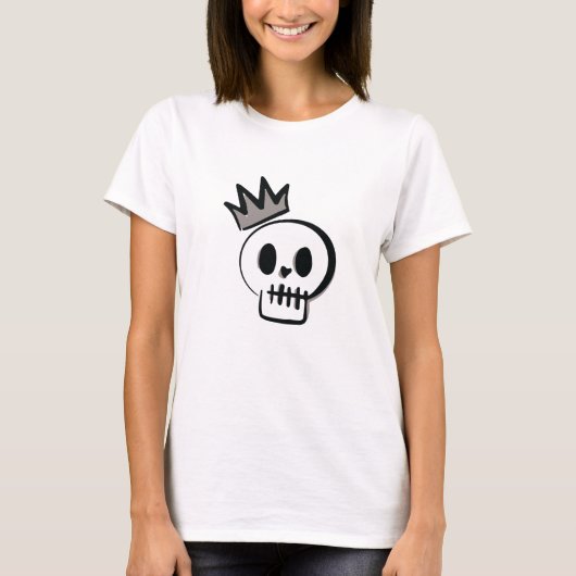 ミニマルスカルクラウン - おしゃれハロウィン Tシャツ (正面)