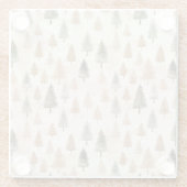 ミニマルスカンジニュートラルベージュクリスマスツリー ガラスコースター (裏面)