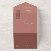 ミニマルスカンジラストテラコッタモノグラム結婚ズ オールインワン招待状 (外側)