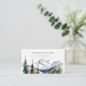 ミニマルスキーマウンテンテルリドコロラドウォーターカラー 名刺 (スタンド正面)