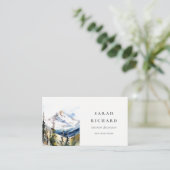 ミニマルスキーマウンテンテルリドコロラドウォーターカラー 名刺 (スタンド正面)