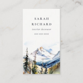 ミニマルスキーマウンテンテルリドコロラドウォーターカラー 名刺