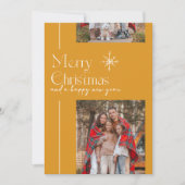 ミニマルスクラップブック | クリスマスホリデー3枚の写真 シーズンカード (正面)