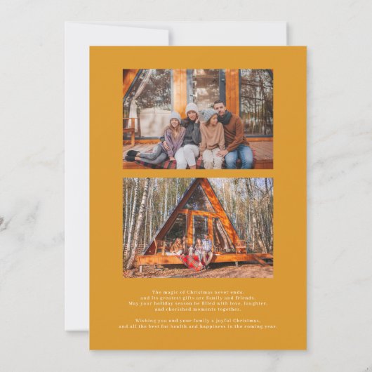 ミニマルスクラップブック | クリスマスホリデー3枚の写真 シーズンカード (裏面)