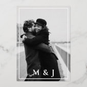 ミニマルスクリプエレガントトPhoto Marsala結婚's 箔招待状 (裏面)