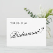 ミニマルスクリプトのブライズメイド提案 招待状 (スタンド正面)