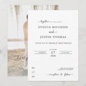 ミニマルスクリプトウェディング 招待状 (正面/裏面)