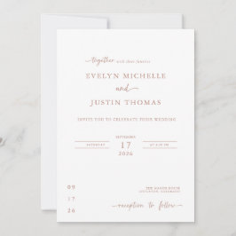 ミニマルスクリプトウェディング 招待状