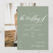 ミニマルスクリプトウェディング 招待状 (正面/裏面)