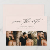 ミニマルスクリプトウェディング 3 フォト セーブザデート (正面/裏面)