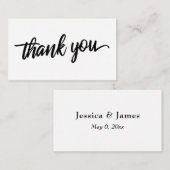 ミニマルスクリプトタイポグラフィーサンキューポストカード エンクロージャーカード (正面/裏面)