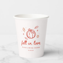 ミニマルスクリプト「Fall in Love」ブライダルシャワーパーティー 紙コップ