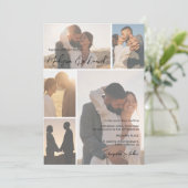 ミニマルスクリプトQrコード名6-Photo Grid結婚's 招待状 (スタンド正面)