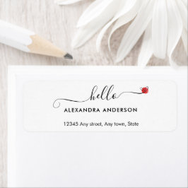 ミニマルスクリプモダントHelloハート差出人住所 ラベル