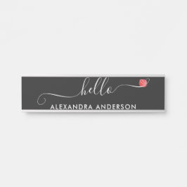 ミニマルスクリプモダントHelloハート サインプレート
