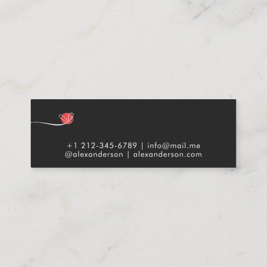 ミニマルスクリプモダントHelloハート スキニー名刺 (裏面)