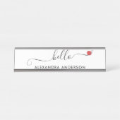 ミニマルスクリプモダントHelloハート デスクネームプレート (正面)