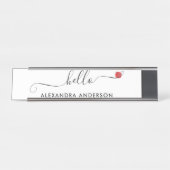 ミニマルスクリプモダントHelloハート デスクネームプレート (正面)