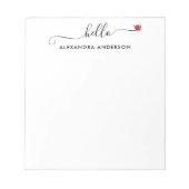 ミニマルスクリプモダントHelloハート ノートパッド (正面)