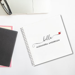 ミニマルスクリプモダントHelloハート ノートブック