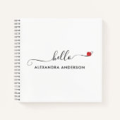 ミニマルスクリプモダントHelloハート ノートブック (正面)