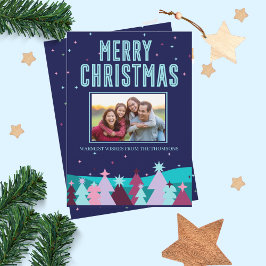 ミニマルスタイリッシュスウィンターパインツリークリスマス シーズンカード