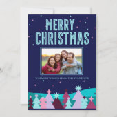 ミニマルスタイリッシュスウィンターパインツリークリスマス シーズンカード (正面)