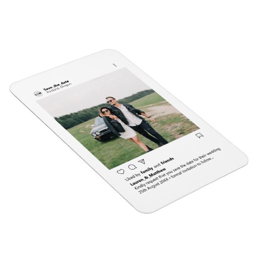 ミニマルスタイリッシュスモダンカスタム写真インスタグラム マグネット (右側)