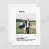 ミニマルスタイリッシュスモダンカスタム写真インスタグラム 案内ポストカード (正面/裏面)