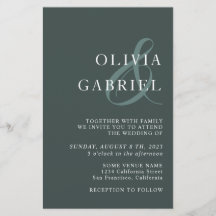 ミニマルスタイリッシュタイポグラフィ結婚式招待状