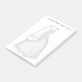 ミニマルスタイリッシュトレンディーブ結婚ライドのドレス ポストイット (アングル)